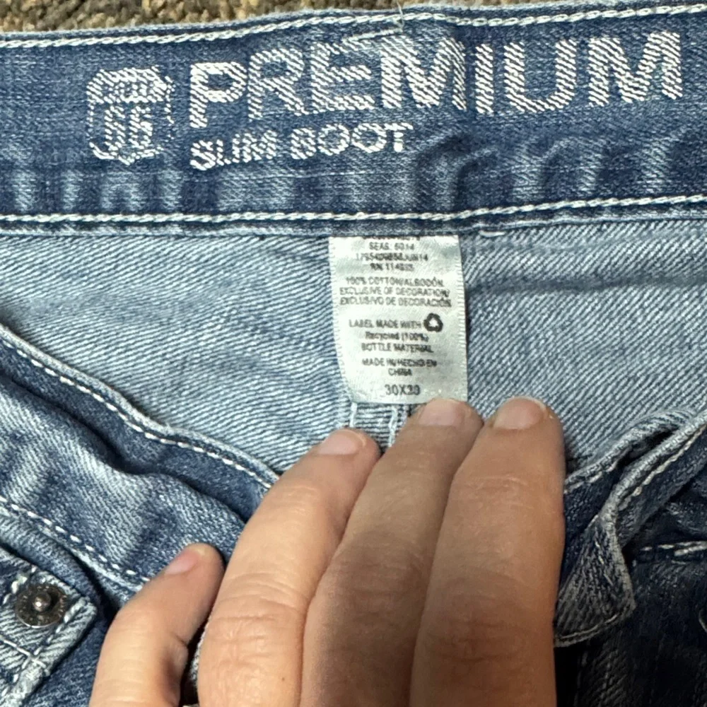 Route 66 Light Blue Slim Boot Jeans  30x30 30 Thick Stitch - Picture 6 of 6